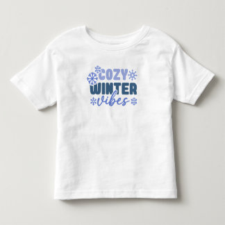 Cosy Winter Vibes - Snowflake Typography Toddler T-Shirt