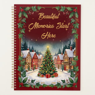Cosy Winter Village Christmas Spiral Notebook Planner