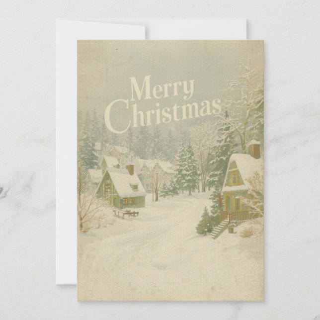 Cosy Winter Village Merry Christmas Card - 5x7 (Front)