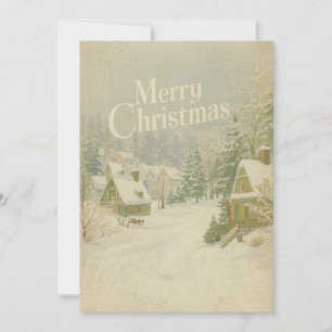 Cosy Winter Village Merry Christmas Card - 5x7
