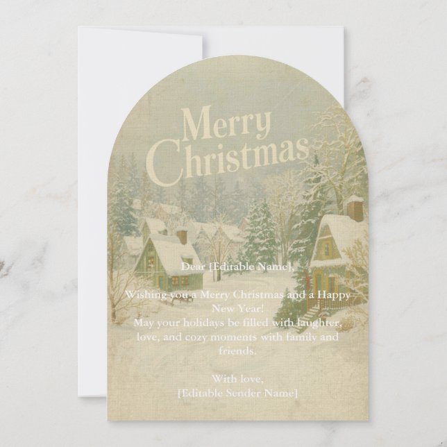 Cosy Winter Village Merry Christmas Card - 5x7 (Back)