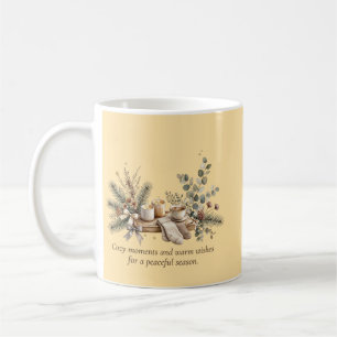 Cosy Winter Watercolor Candles, Coffee & Evergre Mug