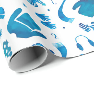 Cosy Winter Wear watercolor Wrapping Paper