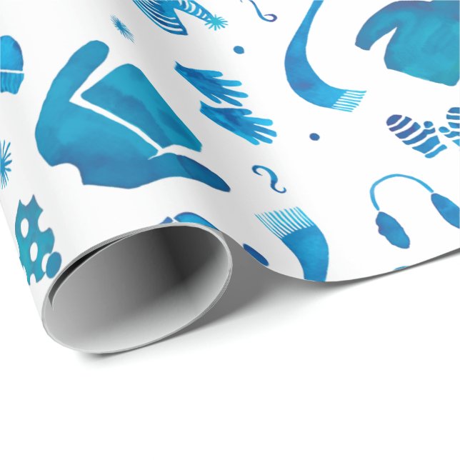 Cosy Winter Wear watercolor Wrapping Paper (Roll Corner)