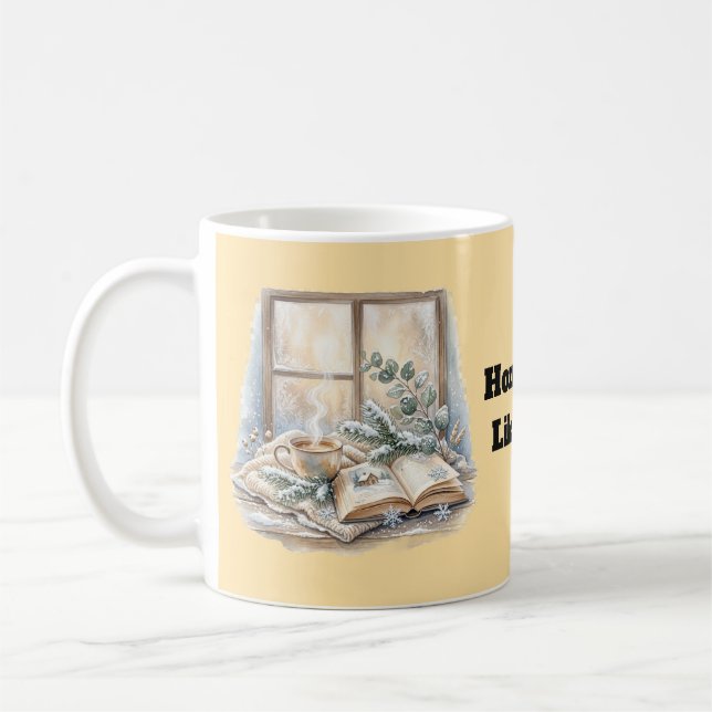 Cosy Winter Window Watercolor  Coffee Mug (Left)