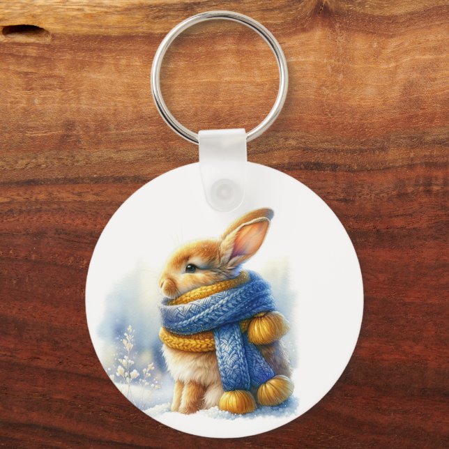Cosy Winter Wishes To Somebunny Special Rabbit Key Ring (Back)