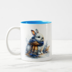 Cosy Winter Wishes To Somebunny Special Rabbit Two-Tone Coffee Mug