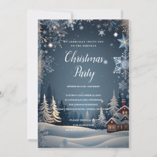Cosy winter wonderland Christmas Party Invitation