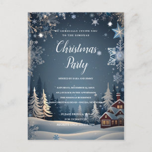 Cosy winter wonderland Christmas Party Postcard