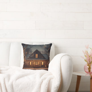 Cosy Winter Wonderland Home with Bubbles Cushion