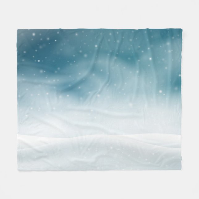 Cosy Winter Wonderland – Snowy Land Fleece Blanket (Front (Horizontal))