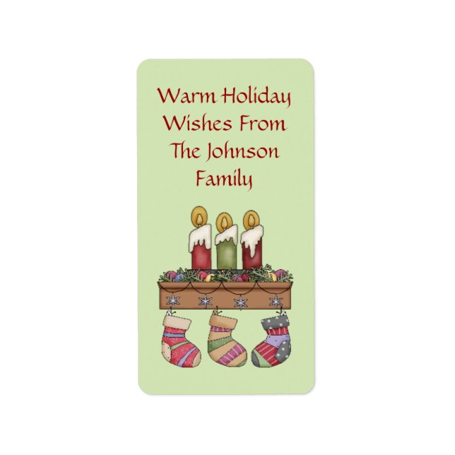 Cosy Wishes Holiday Gift Tags (Front)