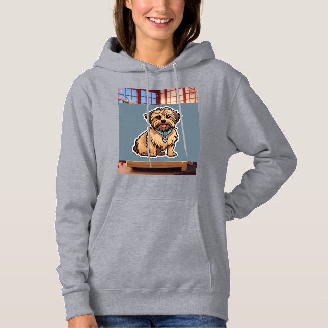 Cosy Women's Hoodie with Adorable Dog Design" (Front)