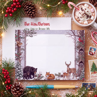 Cosy Woodland Animal Christmas Envelope