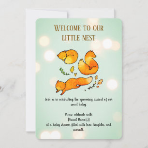 Cosy Woodland Autumn Baby Shower Invitation