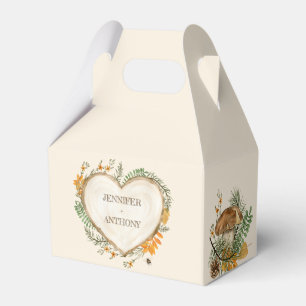 Cosy Woodland Cottagecore Wooden Heart Wedding Favour Box