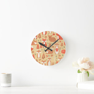 Cosy Woodland Friends 2 Round Clock