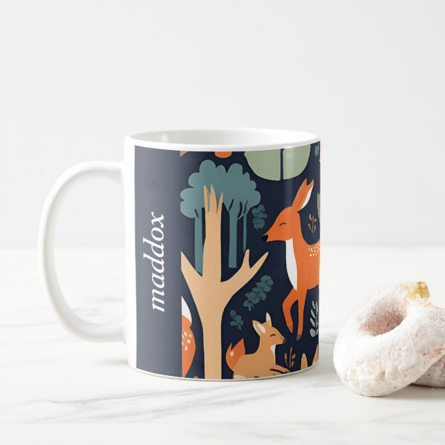 Cosy Woodland Friends Coffee Mug (With Donut)