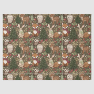 Cosy Woodland Friends Winter Cottagecore Tissue Paper