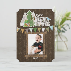 Cosy Woodland Holiday Card Brown Ornamental
