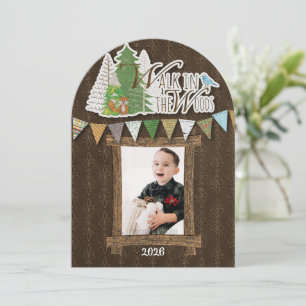 Cosy Woodland Holiday Card Brown Ornamental