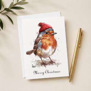 Cosy Woodland Robin Christmas Holiday Card