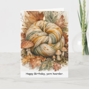Cosy Yarn Skein Cottagecore Birthday Wishes Card