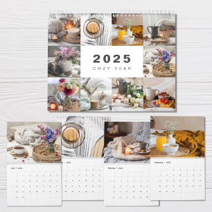 Cosy Year Photo Collage Modern 2025 Calendar