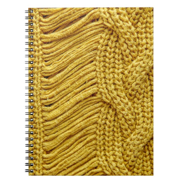 Cosy Yellow Sweater: Textured Background Notebook (Front)