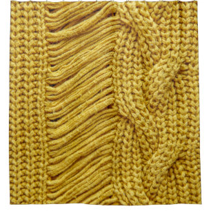 Cosy Yellow Sweater: Textured Background Shower Curtain