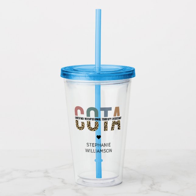 COTA Certified Occupational Therapy Assistant Acrylic Tumbler (Front)
