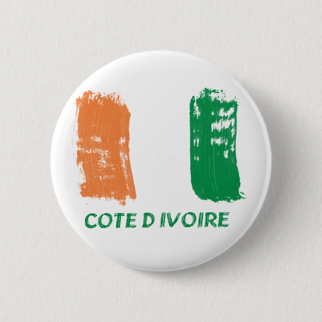 Cote D' Ivore Flag design 6 Cm Round Badge (Front)