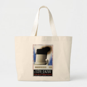 Cote D'Azur Channel Ferry Large Tote Bag