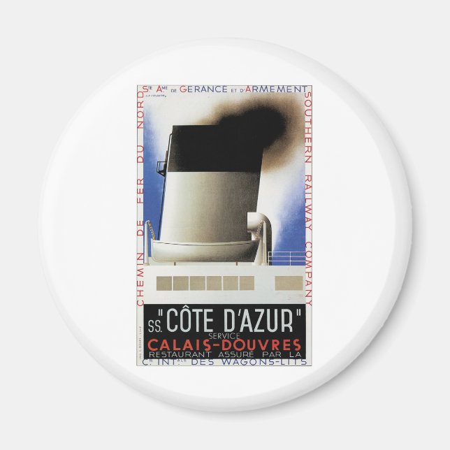 Cote D'Azur Channel Ferry Magnet (Front)