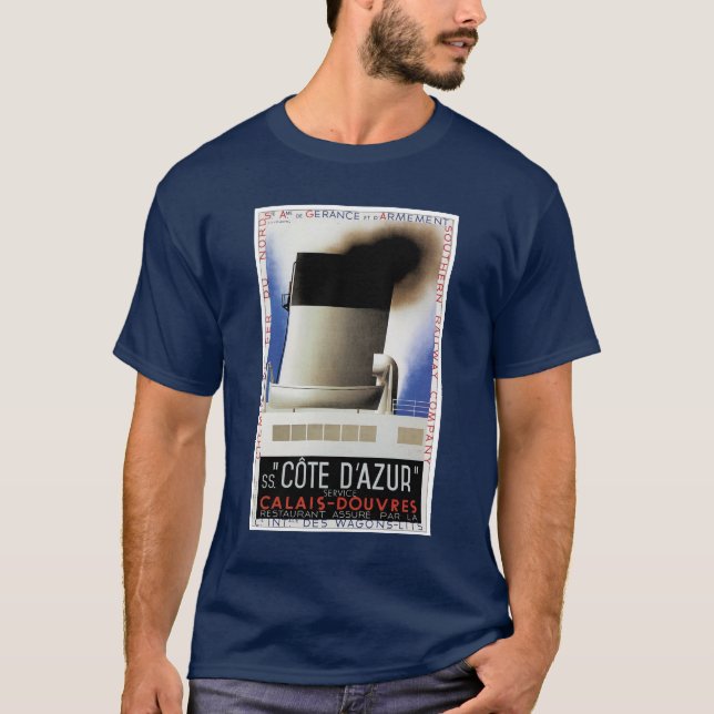 Cote d'Azur Channel Ferry Poster T-shirt (Front)