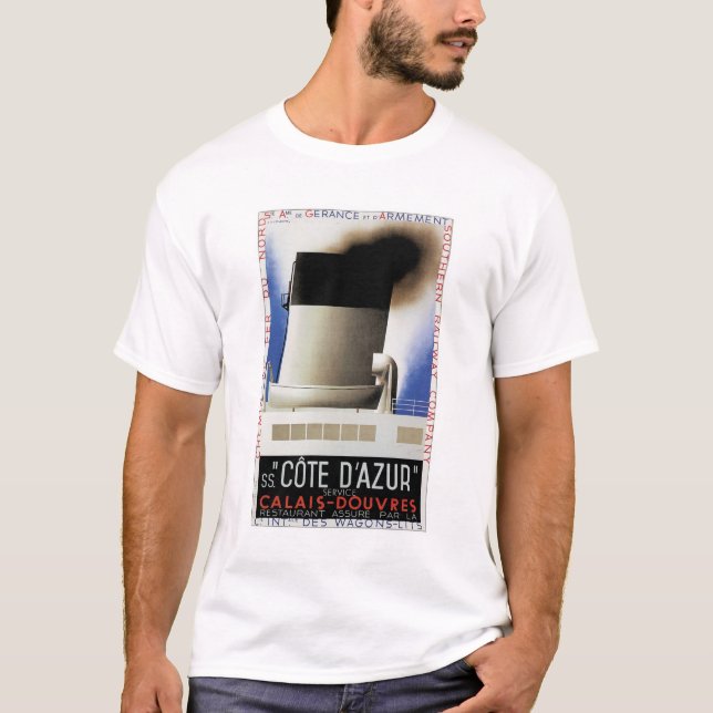 Cote d'Azur Channel Ferry Poster T-shirt (Front)