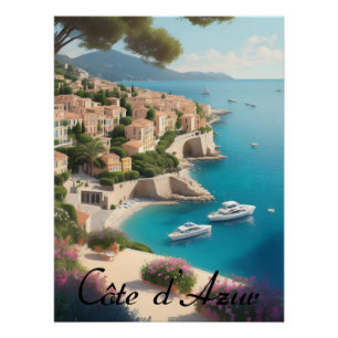 Cote d'Azur France French Riviera Travel Print