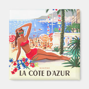 Cote D'Azur France vintage travel  Magnet