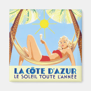 Cote D'Azur France vintage travel  Magnet