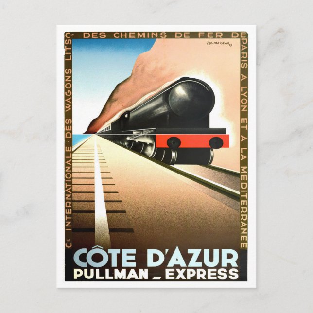 Cote D'Azur France vintage travel Postcard (Front)