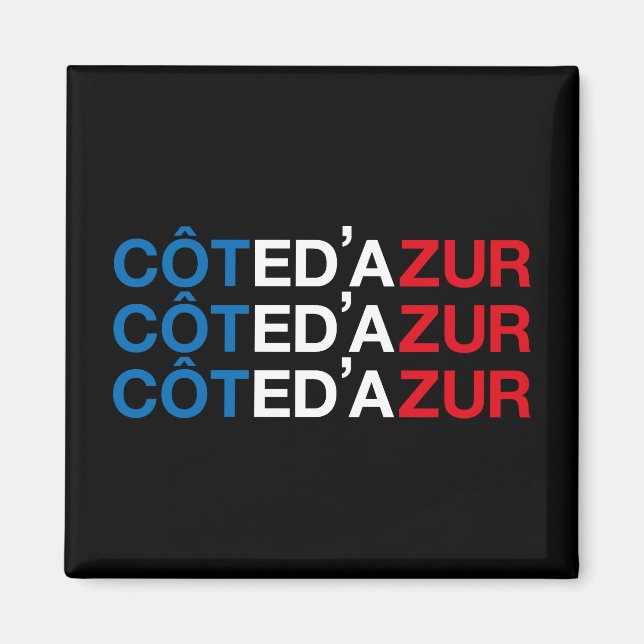 COTE D'AZUR French Flag Magnet (Front)