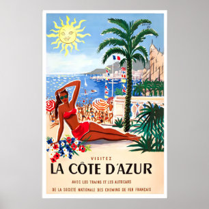 Côte D'Azur French Riviera France Nice Sunshine Poster