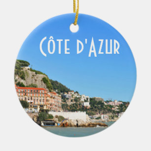 Côte d'Azur in Nice, France Ceramic Tree Decoration