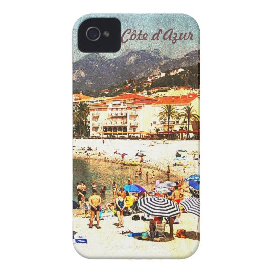Côte d'Azur, retro beach scene i-phone case