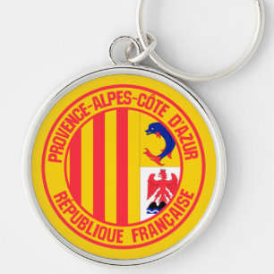 Côte d'Azur Round Emblem Key Ring