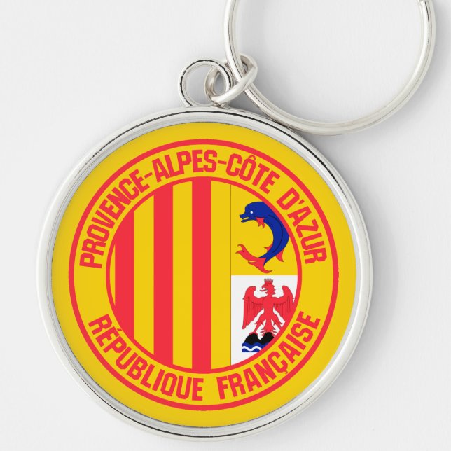 Côte d'Azur Round Emblem Key Ring (Front)