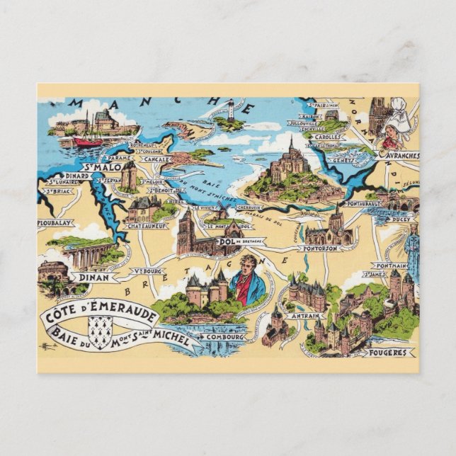 Cote D'Emeraude France  Postcard (Front)