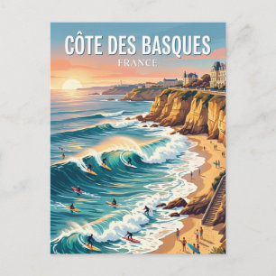 Côte des Basques Beach France Postcard