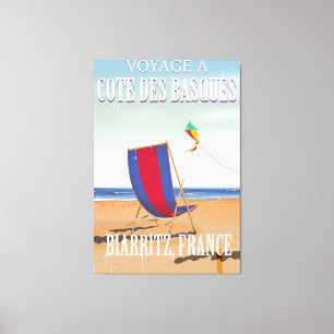 Cote des Basques France travel poster Canvas Print