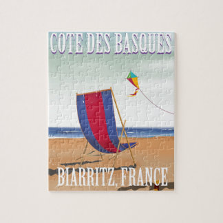Cote des Basques France travel poster Jigsaw Puzzle